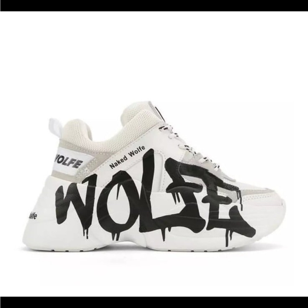 NAKED WOLFE Track Logo Graffiti Chunky Platform Sneakers shoes